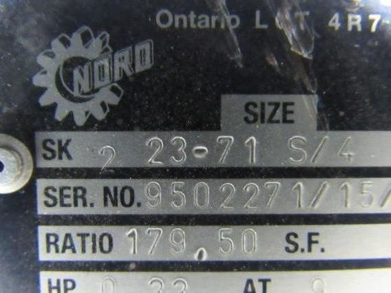 Nord Gear SK 2 23-71 S/4 Inline Foot Mount Gearmotor 179.50:1 Ratio 9RPM Out