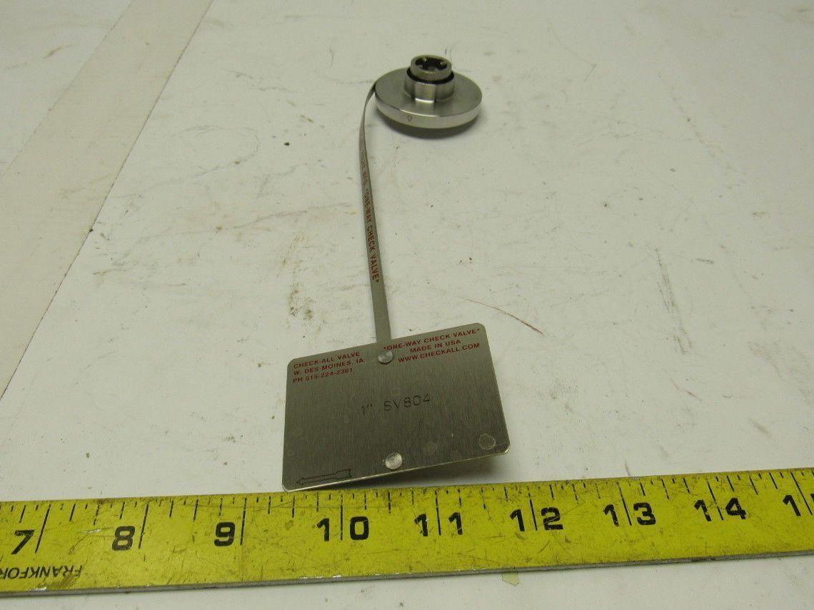 Check-All SV804 Flange Insert Check Valve 1" SS For Chlorine Service