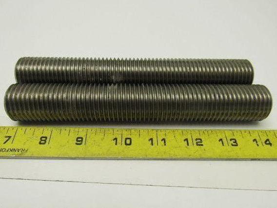 1-1/8"-8 X 7-1/2" Stainless Steel Threaded Rod Stud Lot of 2