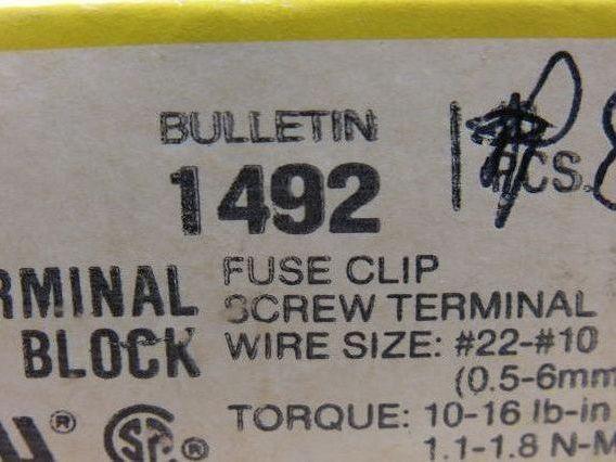 Allen Bradley 1492-CE6 Ser. A Terminal Block Fuse Clip Screw #22-#10 Lot Of 18