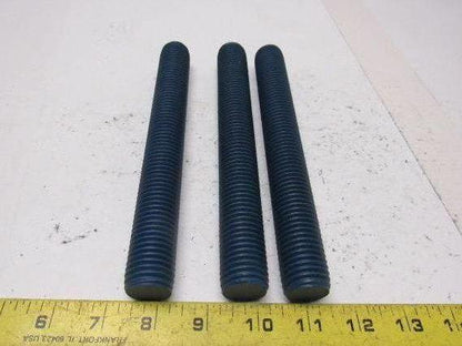 1"-8 X 8-1/4" Blue Teflon Steel Threaded Rod Stud Lot of 3