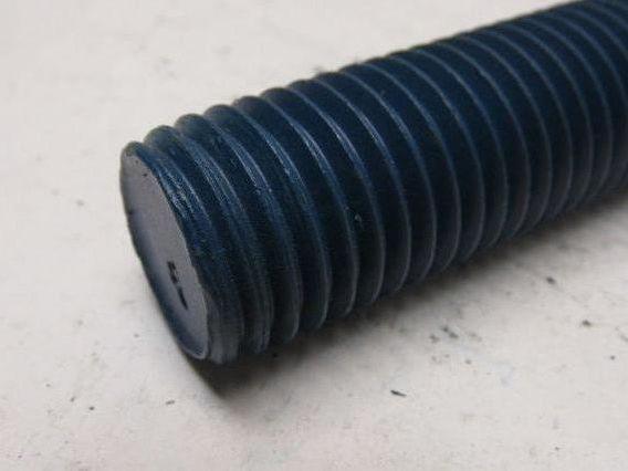 1"-8 X 8-1/4" Blue Teflon Steel Threaded Rod Stud Lot of 3