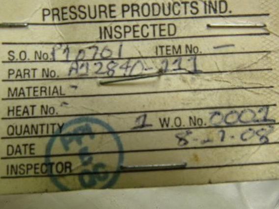 Pressure Products Industries A-12840-111 Hydraulic Flow Control Valve 1150 PSI