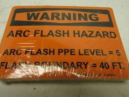 Brimar 3-1/2" X 5" Warning Arc Flash Hazard 40FT Decal Sticker Lot of 50