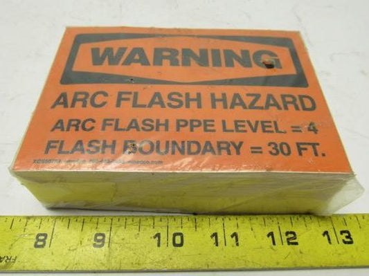 Emedco XQS90763 3-1/2" X 5" Warning Arc Flash Hazard 30FT Sticker Lot of 110