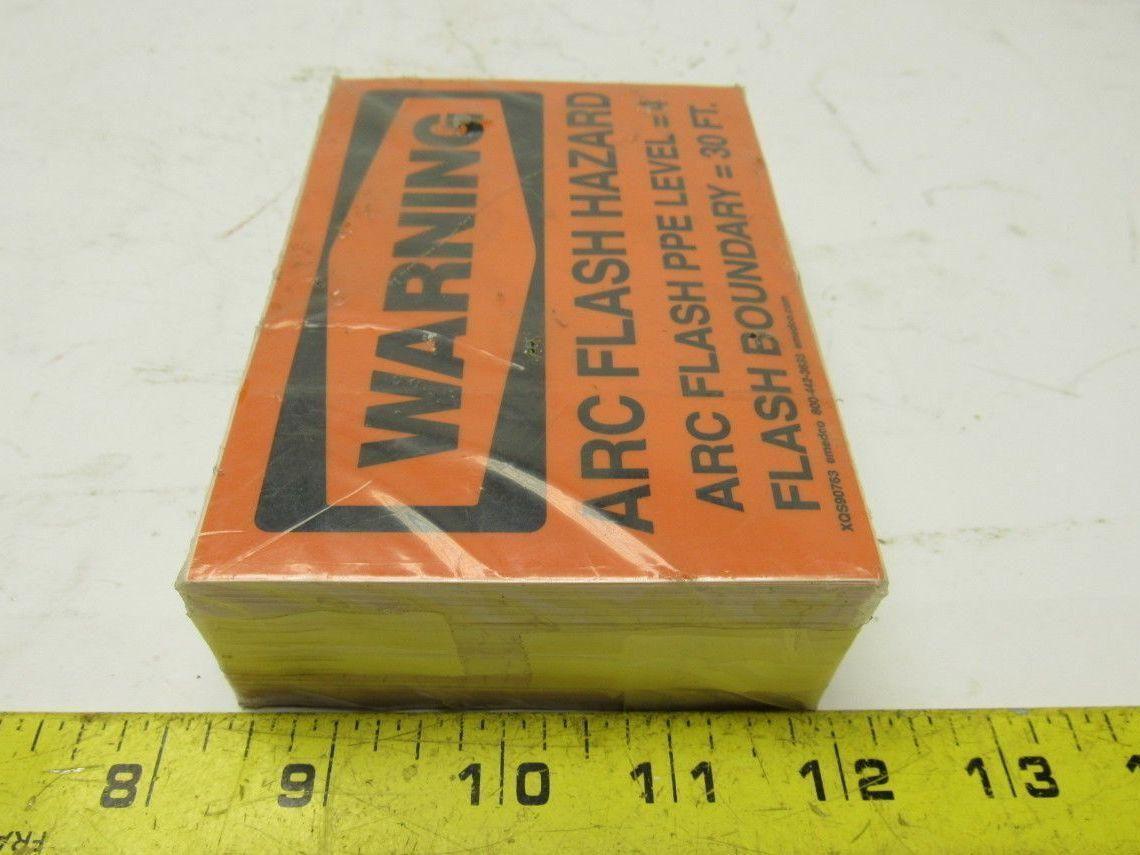 Emedco XQS90763 3-1/2" X 5" Warning Arc Flash Hazard 30FT Sticker Lot of 110