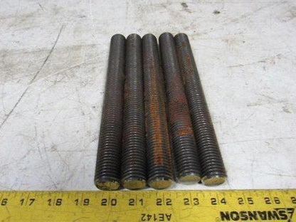 1"-8x9-1/2" (OAL 9-3/4") A193 B7 Fully Threaded Stud Plain Finish Lot of 5