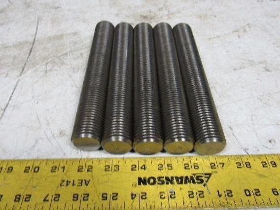 1-1/4"-8x 8" (OAL 8-1/4") B8M 316 Stainless Steel Fully Threaded Stud Lot of 5