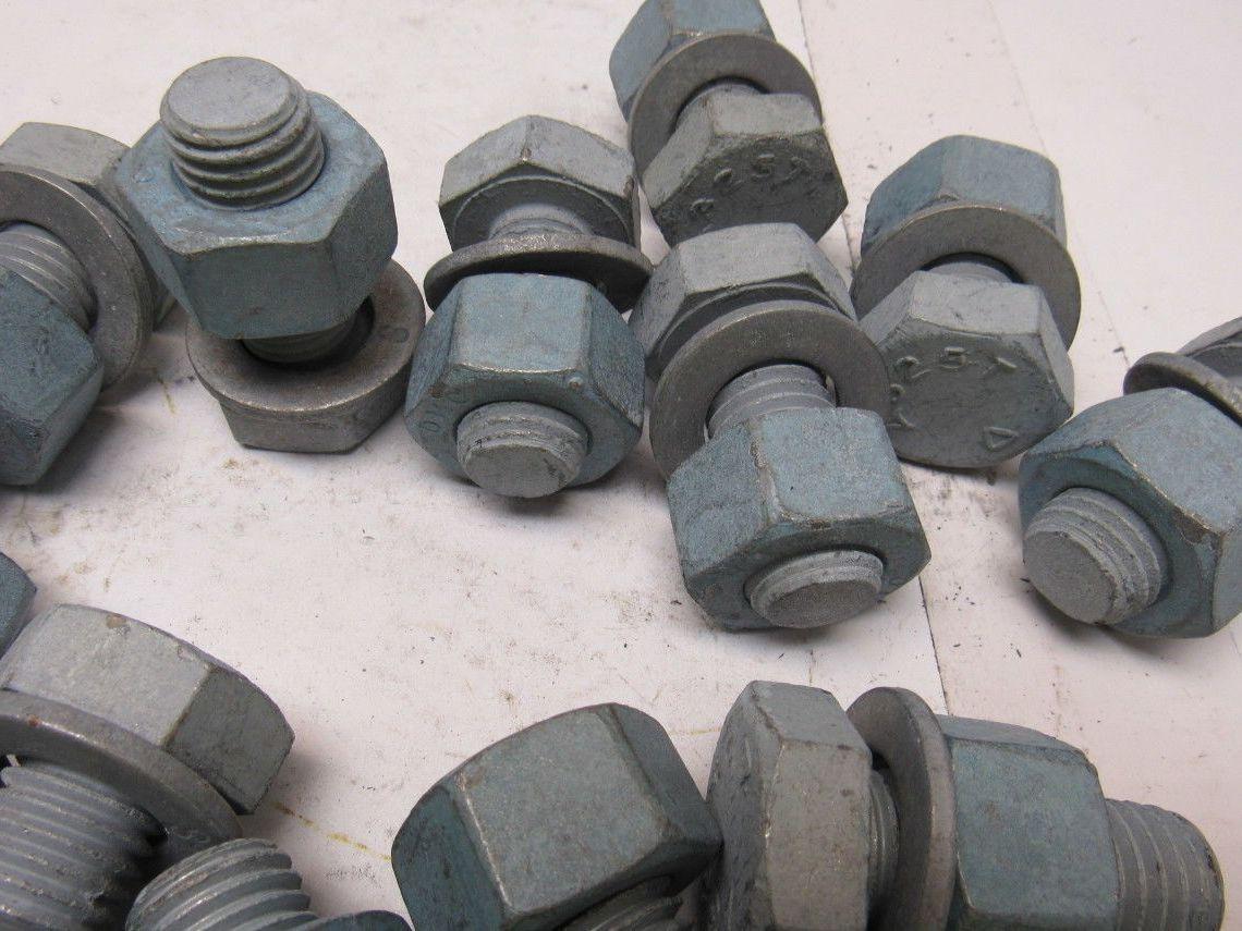 Galvanized Hex Head Bolts W/Nut Fully Threaded  3/4"-10 x 1-3/4" lot of 25