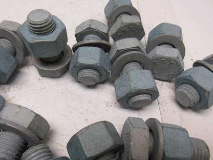 Galvanized Hex Head Bolts W/Nut Fully Threaded  3/4"-10 x 1-3/4" lot of 25