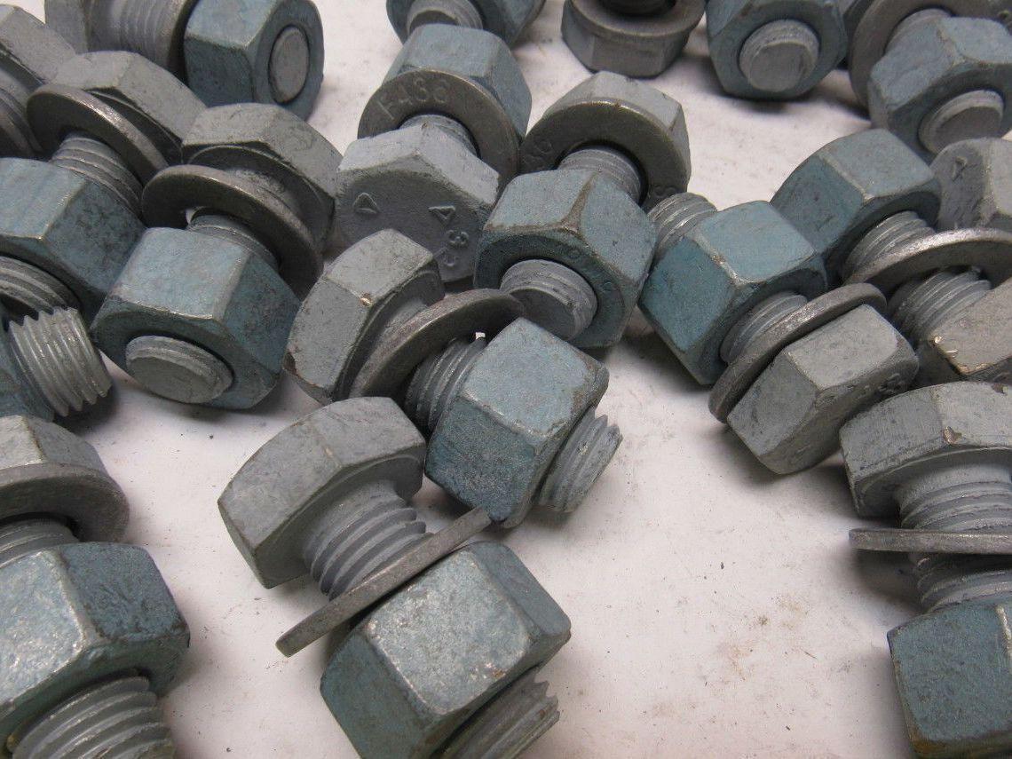 Galvanized Hex Head Bolts W/Nut Fully Threaded  3/4"-10 x 1-3/4" lot of 25