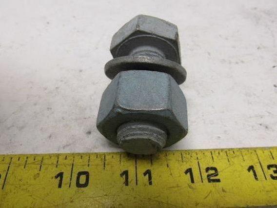 Galvanized Hex Head Bolts W/Nut Fully Threaded  3/4"-10 x 1-3/4" lot of 25
