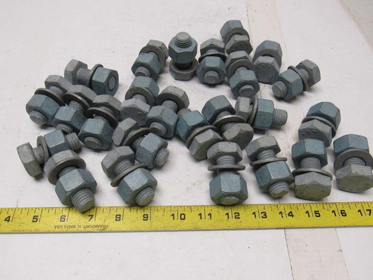 Galvanized Hex Head Bolts W/Nut Fully Threaded  3/4"-10 x 1-3/4" lot of 25
