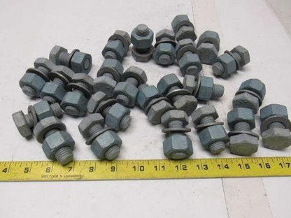 Galvanized Hex Head Bolts W/Nut Fully Threaded  3/4"-10 x 1-3/4" lot of 25