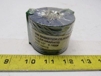 Leader Metallic Spiral Wound Pipe Gasket 1/2" 1500# Lot of 10