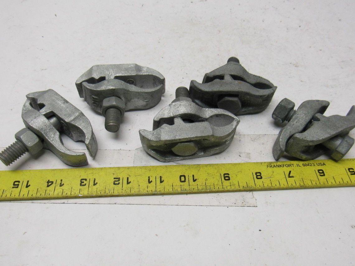 1" Conduit Pipe Tube Galvanized Malleable Iron Clamp Parallel Lot of 5