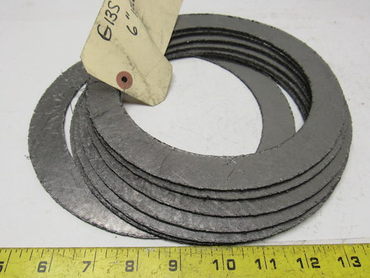 Durlon FCT316 150 # 6" X 1/16" Flexible Graphite Flat Ring Gasket Lot Of 7