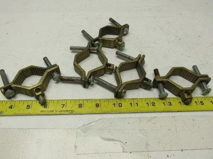 BKB J-2 Bronze Ground Clamp 1-1/4" - 2" 10-2 Wire lot of 5
