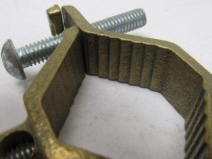 BKB J-2 Bronze Ground Clamp 1-1/4" - 2" 10-2 Wire lot of 5