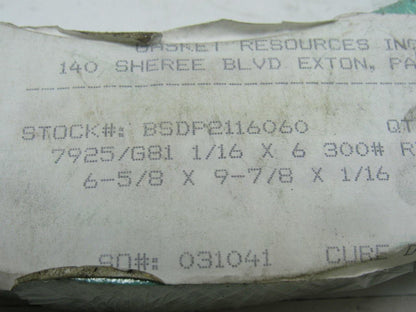 Durlon 7925/G81 6" 300# X1/16" Flat Ring Gasket Lot Of 15