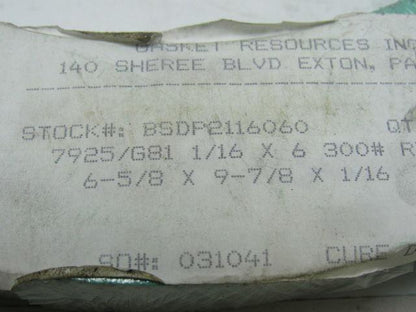 Durlon 7925/G81 6" 300# X1/16" Flat Ring Gasket Lot Of 15