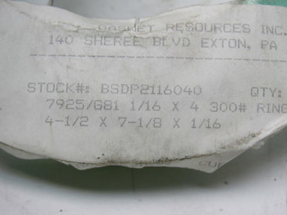 Durlon 7925/G81 4" X 1/16" 300# Flat Ring Gasket Lot Of 15