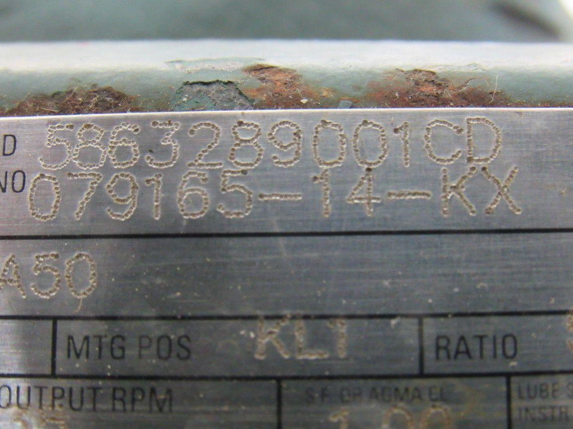 Reliance 079165-14-KX 50:1 Ratio Gearbox W/1/2HP 3PH 230/460V Electric Motor