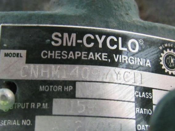 SM CYCLO CNHM14097YC11 1HP 4P 11:1 Gearmotor 230/460V 159 RPM Output TC-F Tested