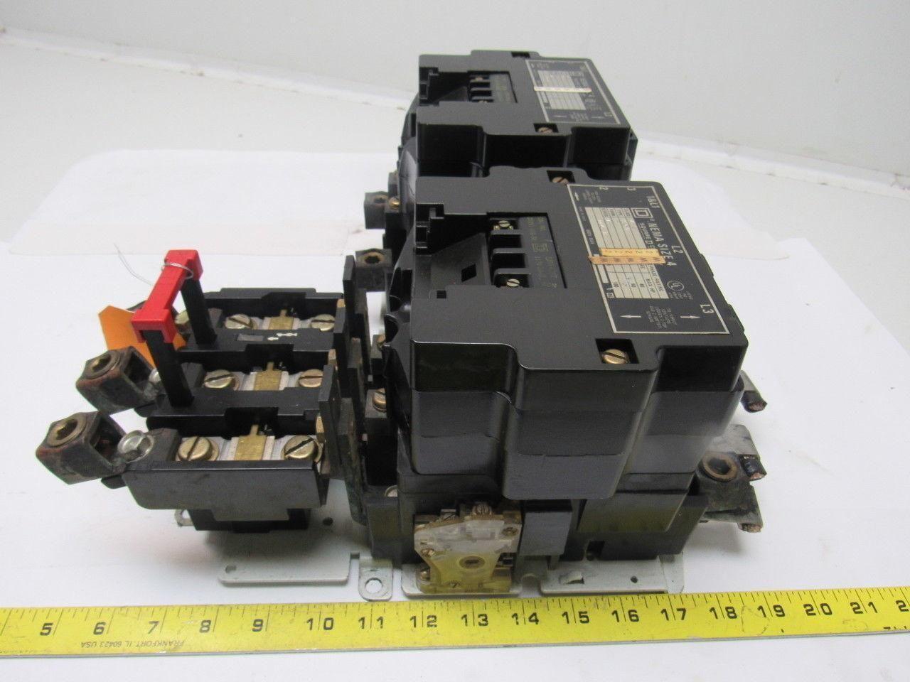 Square D Size 4 Reversing Starter Type SF01 Ser. A 600V Max Class 8536/8502
