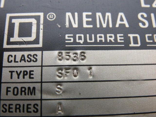 Square D Size 4 Reversing Starter Type SF01 Ser. A 600V Max Class 8536/8502