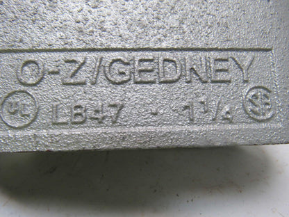 OZ Gedney LB47 1-1/4" Type LB Conduit Body W/O Cover Lot of 2