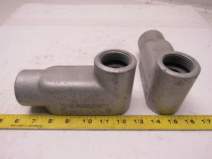 OZ Gedney LB47 1-1/4" Type LB Conduit Body W/O Cover Lot of 2