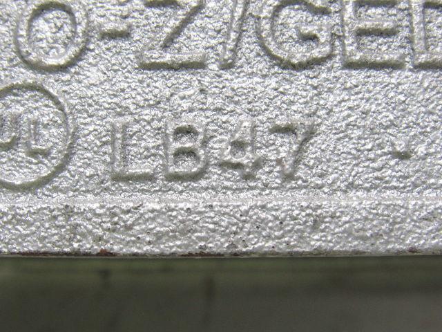 OZ Gedney LB47 1-1/4" Type LB Conduit Body W/O Cover Lot of 2