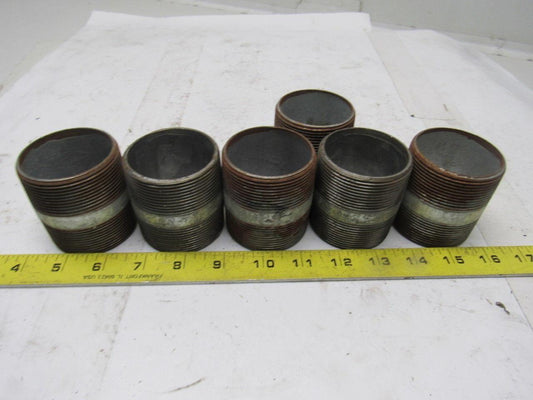 2" x 2-1/2" Rigid Steel Galvanized Conduit Nipple Lot of 6