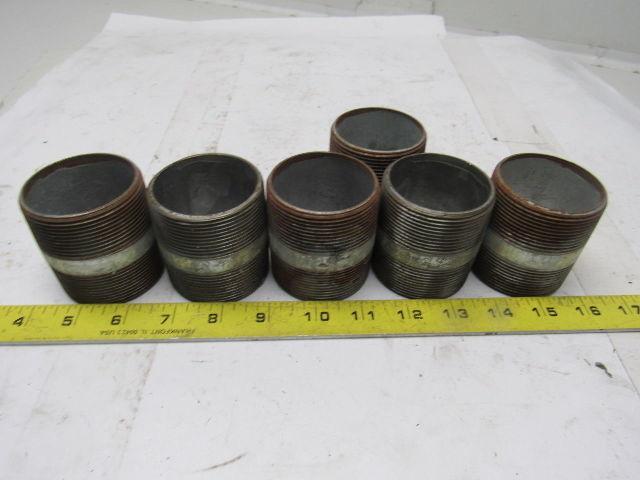 2" x 2-1/2" Rigid Steel Galvanized Conduit Nipple Lot of 6