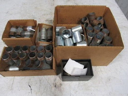 Assortment of 1-1/4" Galvanized Steel Rigid Conduit Nipple/Couplings Lot of 71