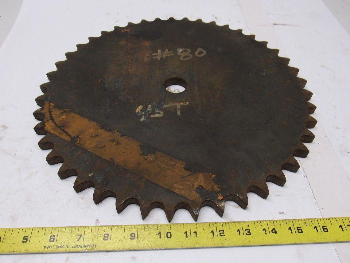 #80 Single Row Sprocket 1-1/4" Bore to Size 45 Tooth