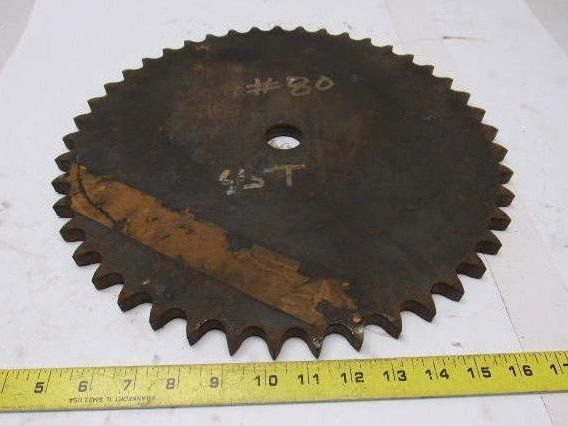 #80 Single Row Sprocket 1-1/4" Bore to Size 45 Tooth