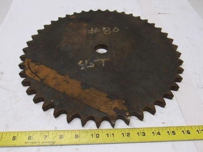 #80 Single Row Sprocket 1-1/4" Bore to Size 45 Tooth