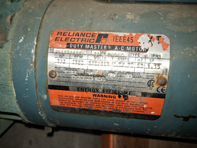 Dodge Reliance 056WM16A50 50:1 Gearbox Speed Reducer W/1/2HP 230/460V Motor