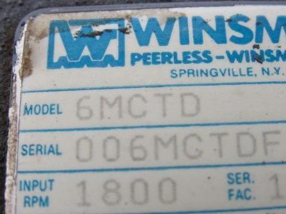 Winsmith 6MCTD Double Reduction Speed Reducer Gear Box 75:1 Ratio