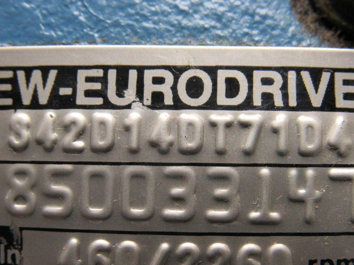 SEW-EURODRIVE S42D14DT71D4 Worm Gear Box Speed Reducer 29.70:1 Ratio