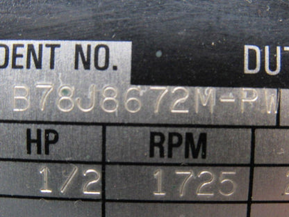 Reliance Electric B78J8672M-PW 1/2HP 3PH 230/460V 1725RPM  Electric Motor