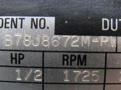 Reliance Electric B78J8672M-PW 1/2HP 3PH 230/460V 1725RPM  Electric Motor