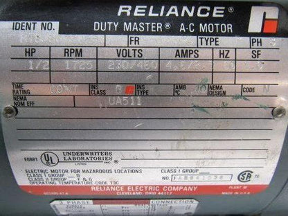 Reliance Electric B78J8672M-PW 1/2HP 3PH 230/460V 1725RPM  Electric Motor