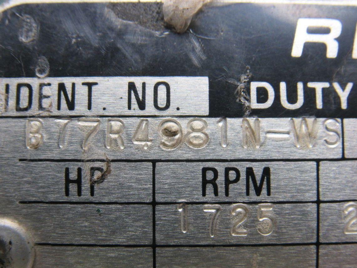 Reliance Electric B77R4981N-WS 3PH 208-230/460V 1725RPM Motor