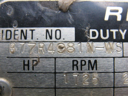 Reliance Electric B77R4981N-WS 3PH 208-230/460V 1725RPM Motor