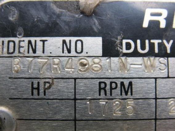 Reliance Electric B77R4981N-WS 3PH 208-230/460V 1725RPM Motor