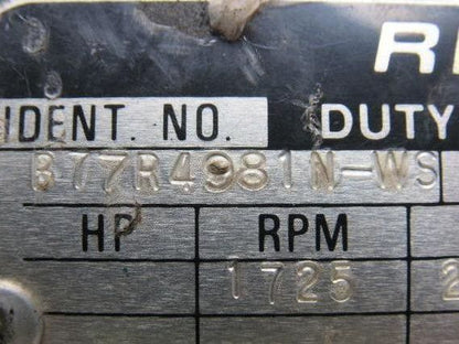 Reliance Electric B77R4981N-WS 3PH 208-230/460V 1725RPM Motor