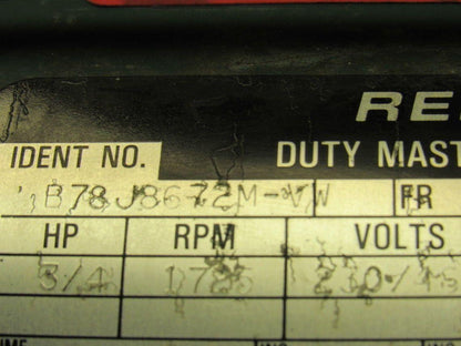 Reliance Electric B78J8672M-VW 3/4HP 230/460V 1750RPM Hazardous Electric Motor